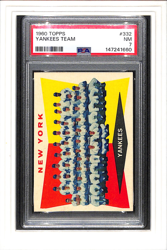 1960 Topps #332 Yankees Team PSA 7 SN 147241660