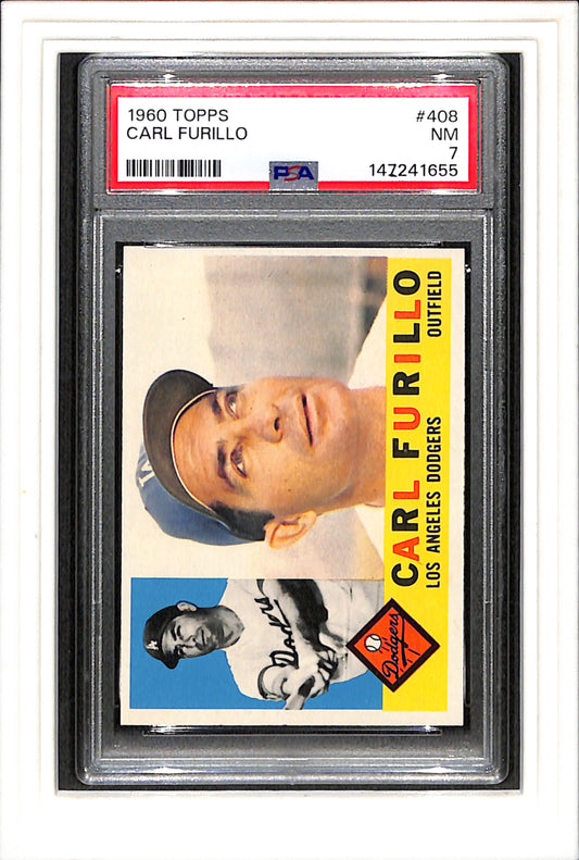 1960 Topps #408 Carl Furillo PSA 7 SN 147241655
