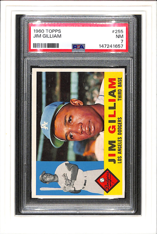 1960 Topps #255 Jim Gilliam PSA 7 SN 147241657