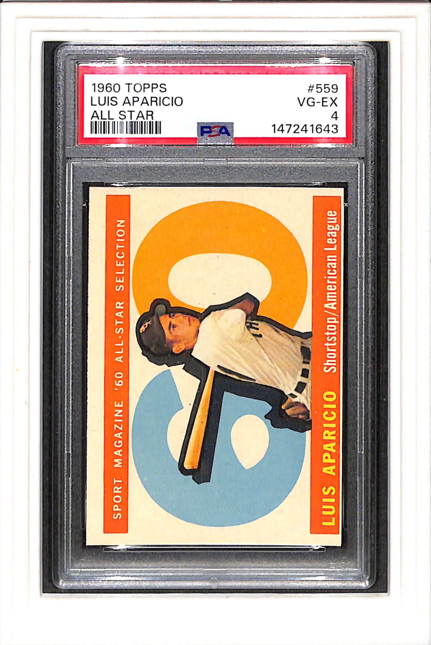 1960 Topps #559 Luis Aparicio All Star PSA 4 SN 147241643