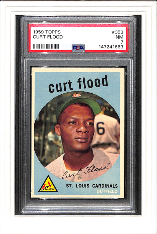 1959 Topps #353 Curt Flood PSA 7 SN 147241663