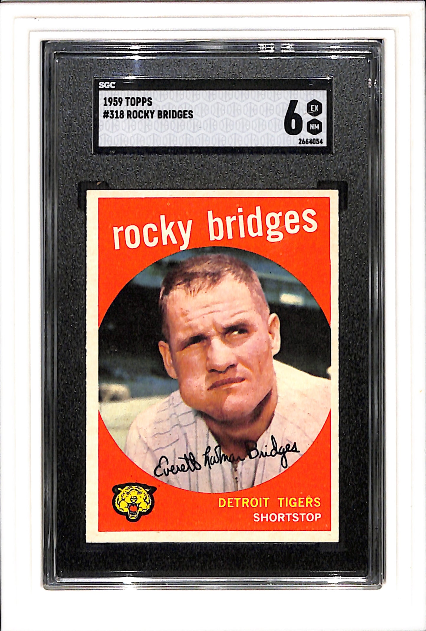 1959 Topps #318 Rocky Bridges SGC 6 SN 2664054