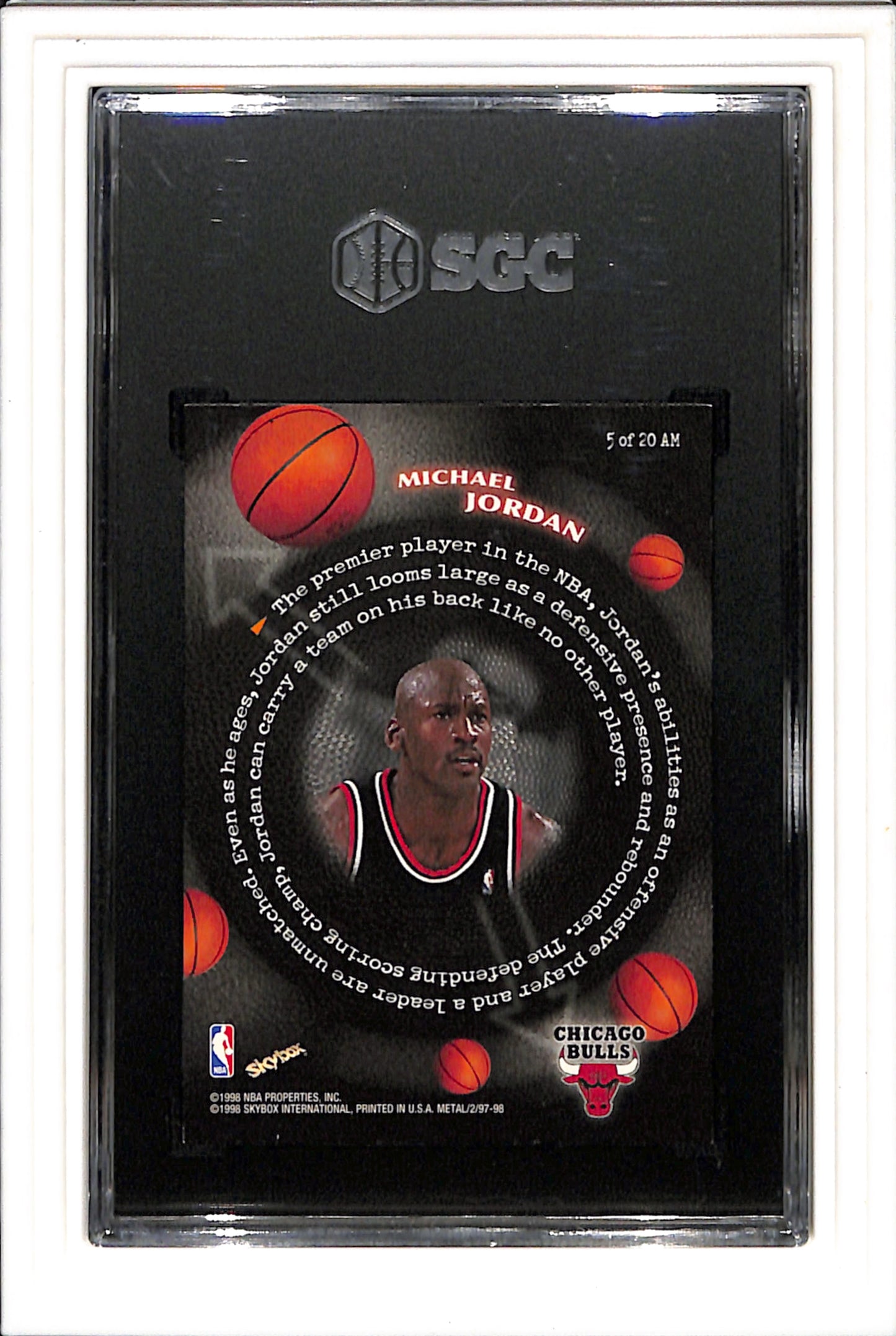 1997-98 Skybox Metal Univ. Ch. #5 Michael Jordan All Millennium SGC 8