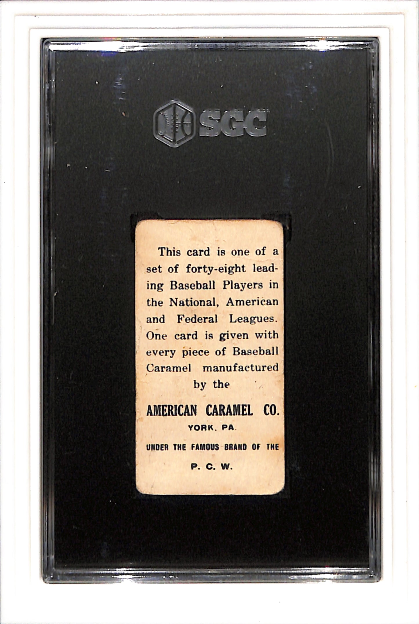 1915 American Caramel Co. E106 George McQuillan SGC 1