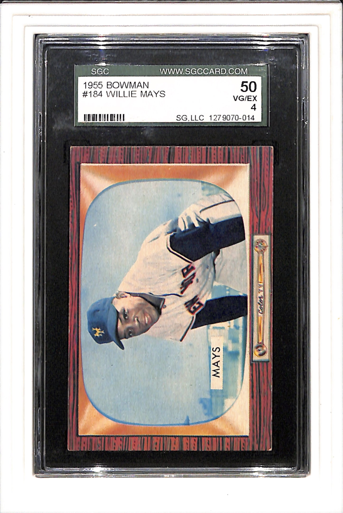 1955 Bowman #184 Willie Mays SGC 4