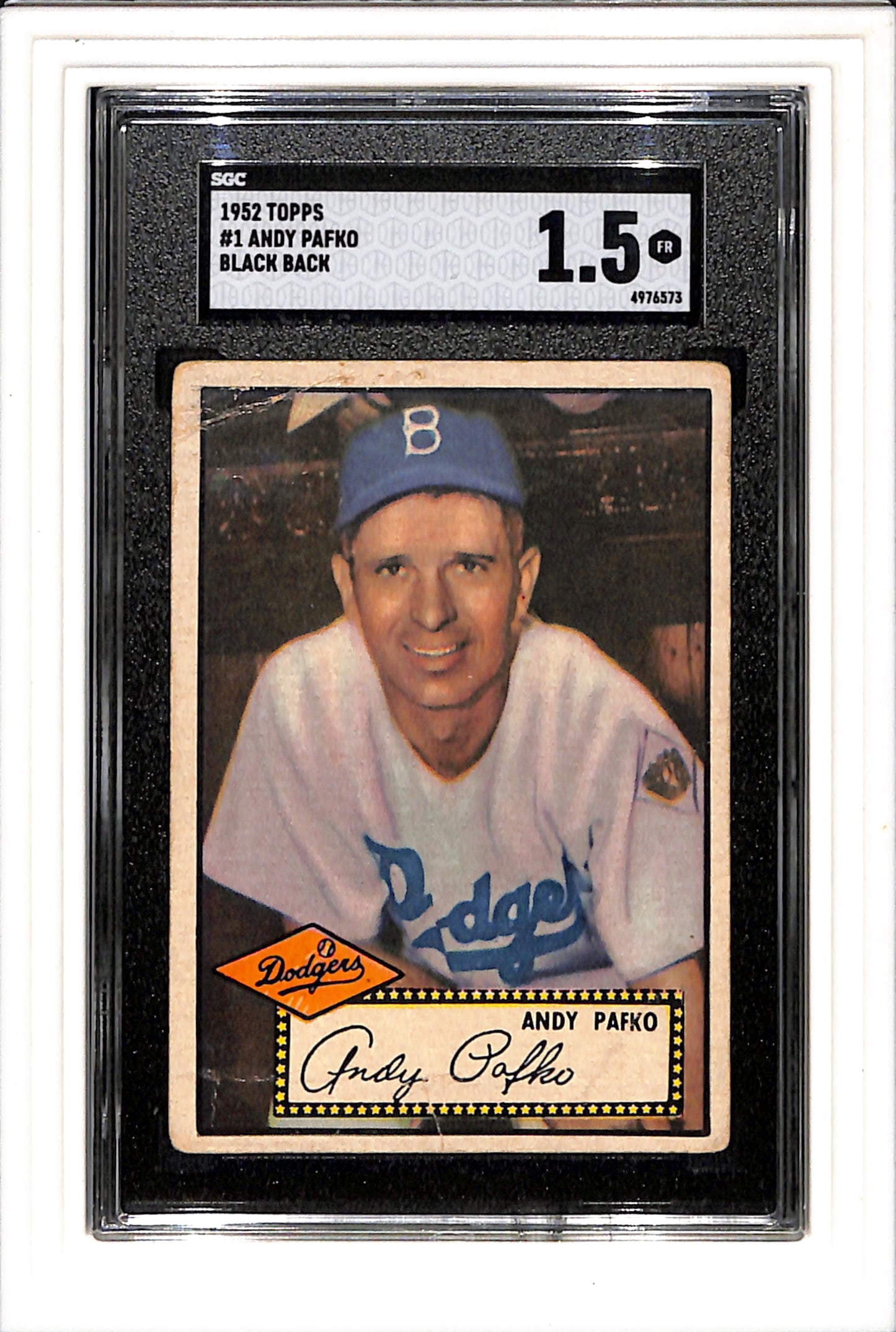 1952 Topps #1 Andy Pafko Black Back SGC 1.5 SN 4976573