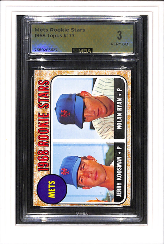 1968 Topps #177 Nolan Ryan RC MBA 3 SN 7380283627 Undergraded