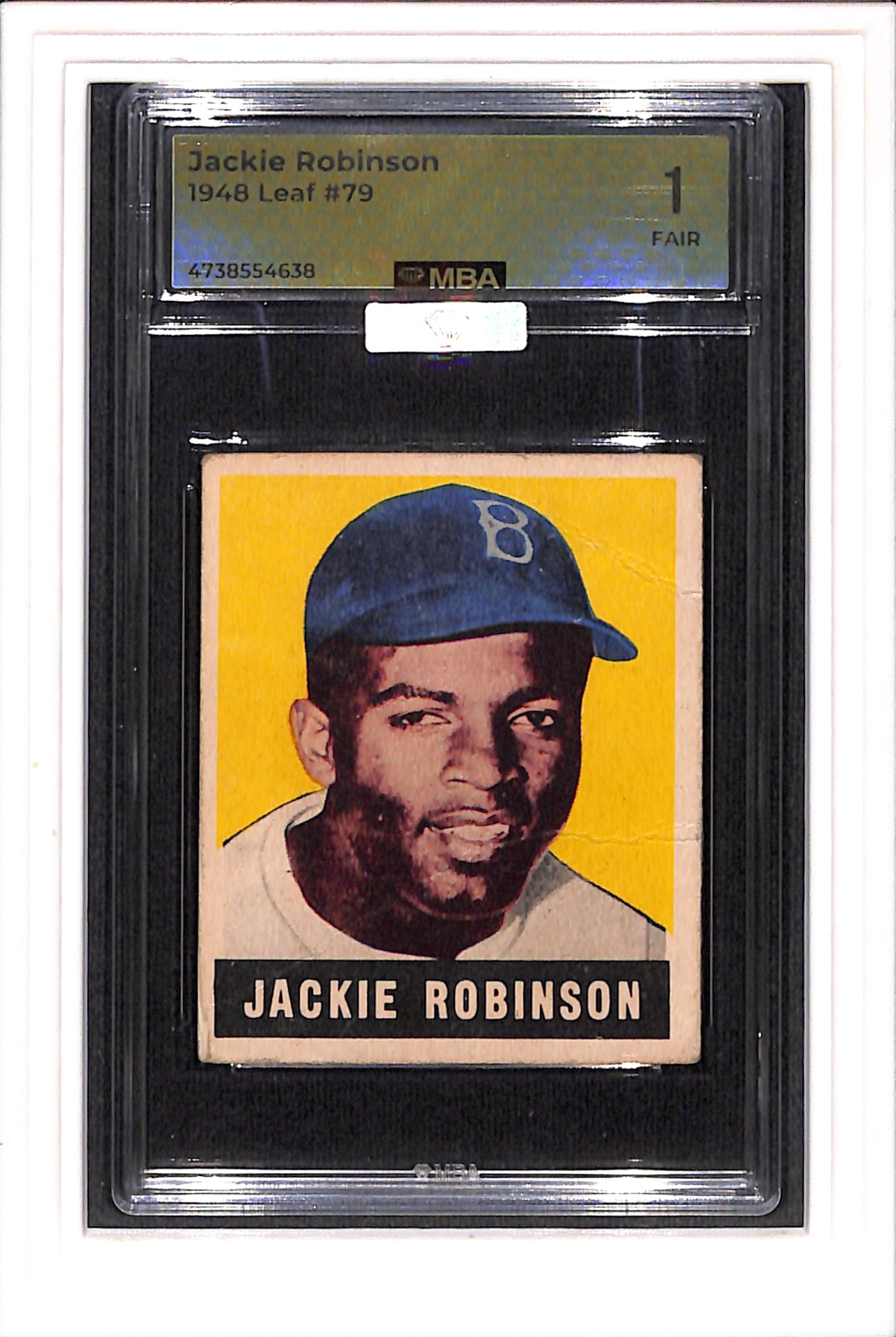 1948-49 Leaf #79 Jackie Robinson RC MBA 1 SN 4738554638