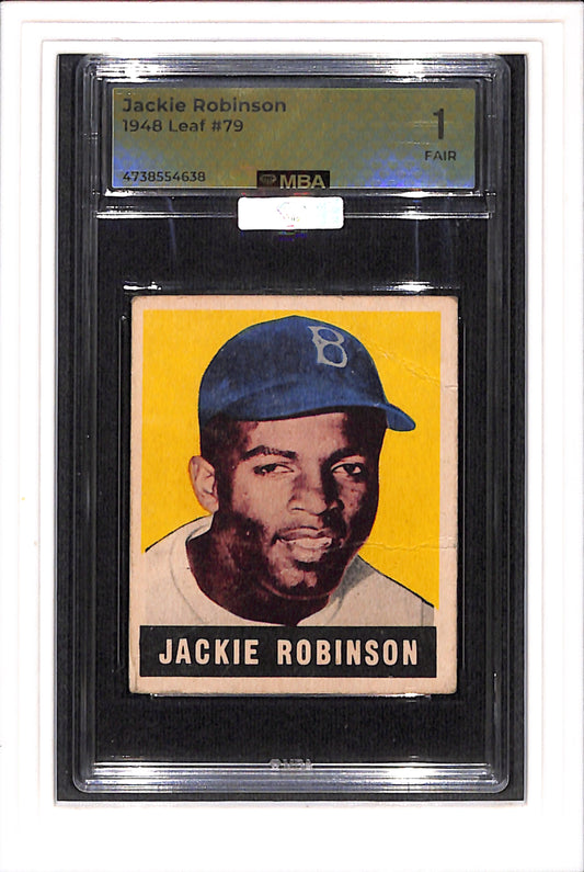 1948-49 Leaf #79 Jackie Robinson RC MBA 1 SN 4738554638
