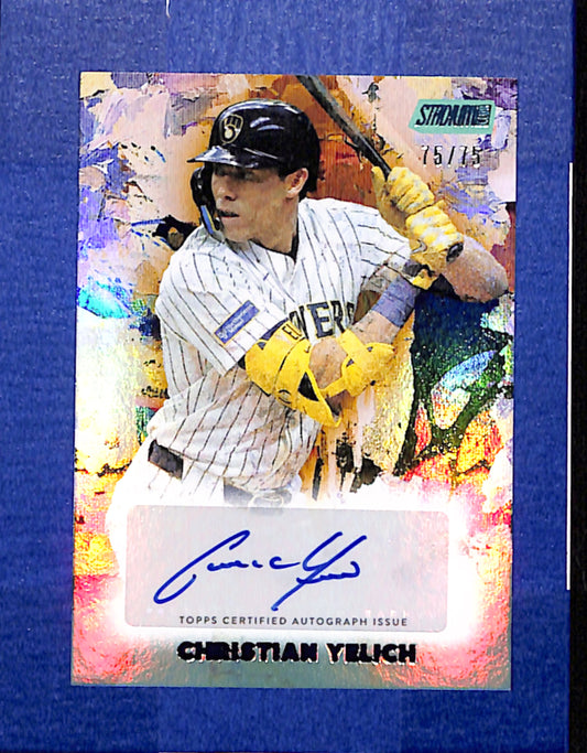 2025 Stadium Club Christian Yelich Abstract Auto Turquoise /75 #AA-CY CS26014306