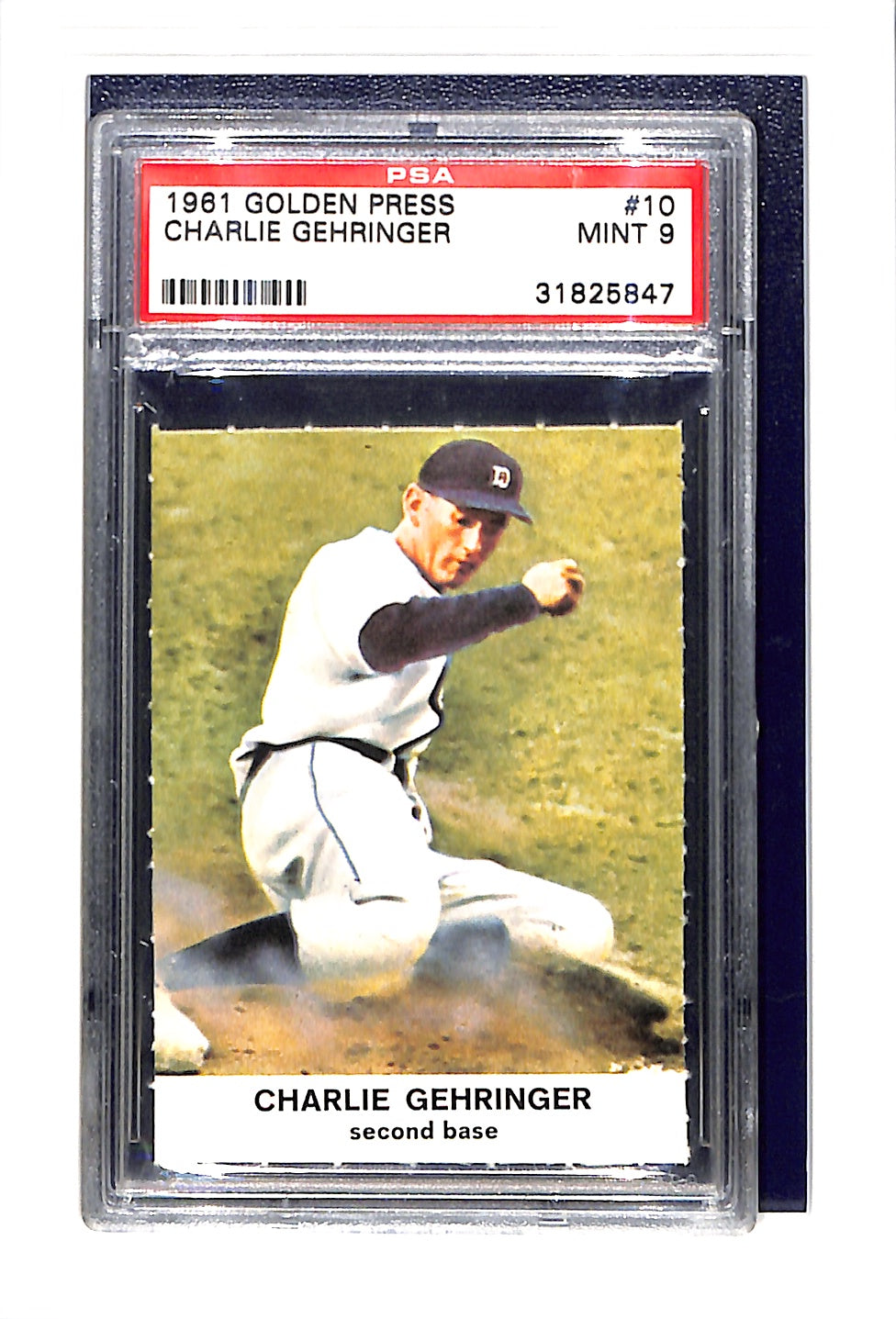 1961 Golden Press #10 Charlie Gehringer PSA 9 Detroit Tigers