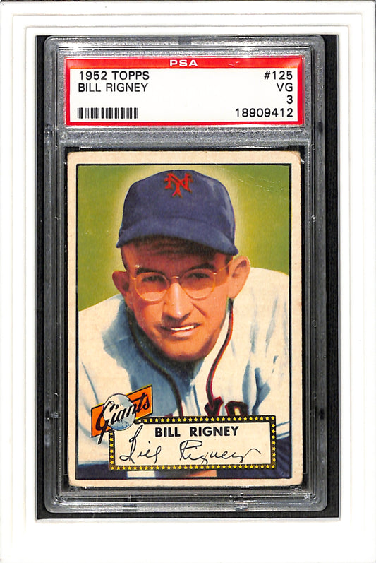 1952 Topps #125 Bill Rigney PSA 3 SN 18909412