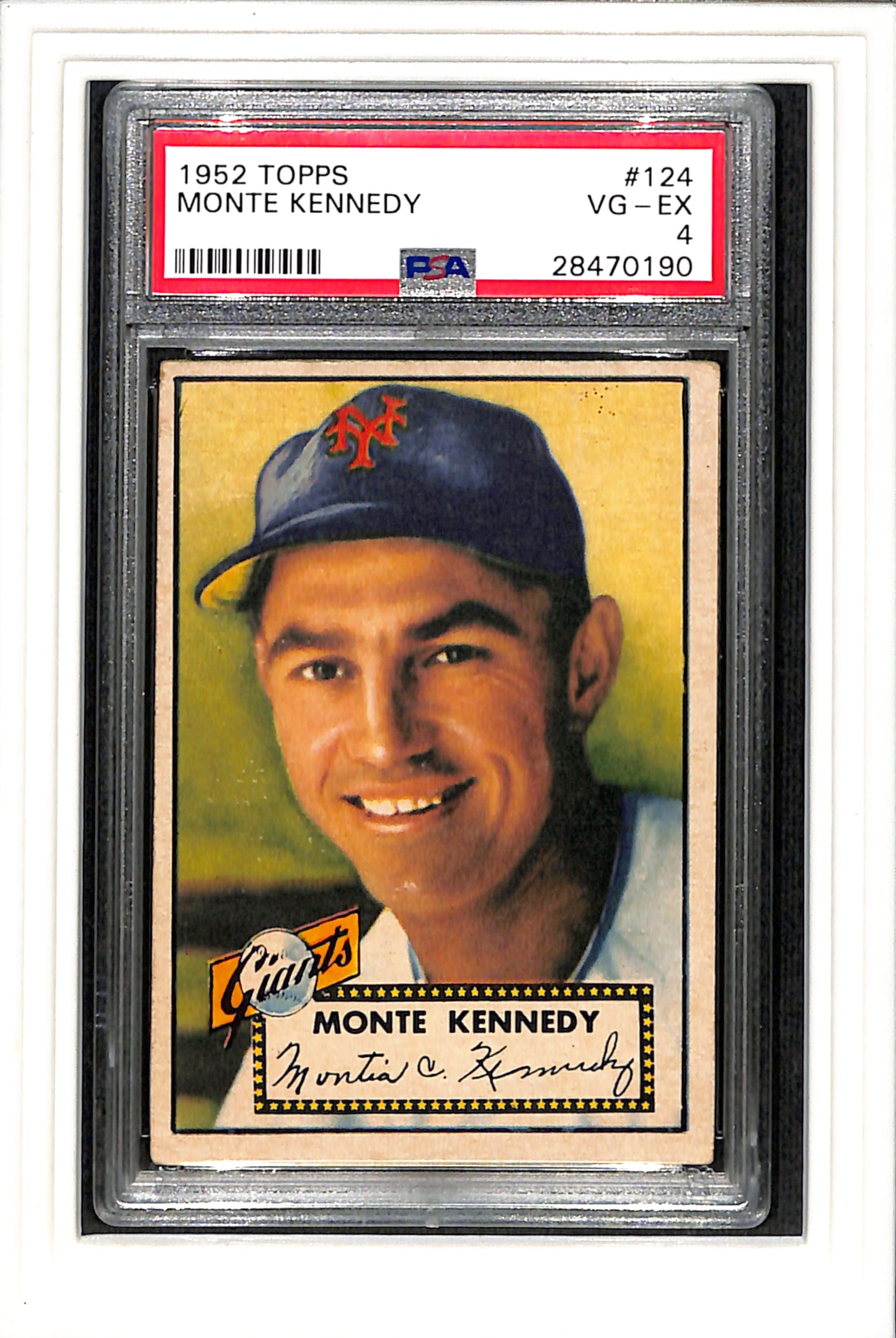 1952 Topps #124 Monte Kennedy PSA 4 SN 28470190