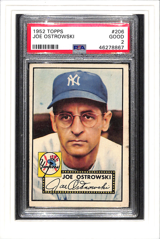 1952 Topps #206 Joe Ostrowski PSA 2 SN 46278867