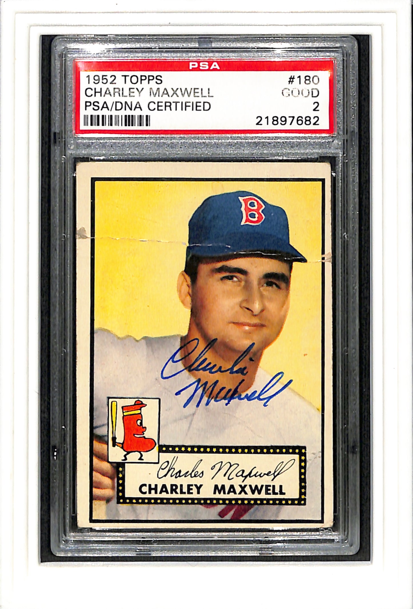 1952 Topps #180 Charlie Maxwell PSA DNA AUTO On Card PSA 2 SN 21897682