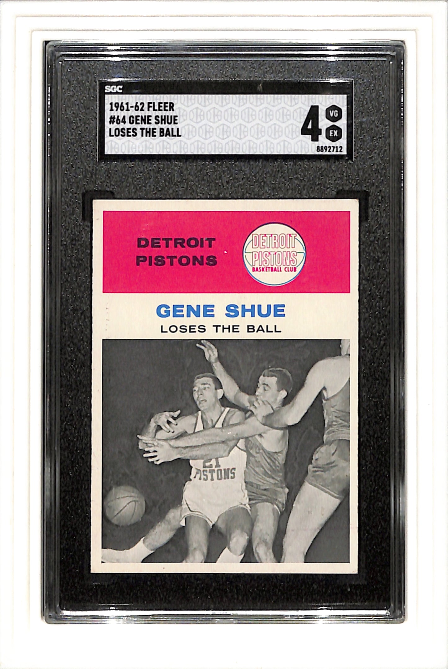 1961-62 Fleer #64 Gene Shue SGC 4 SN 8892712