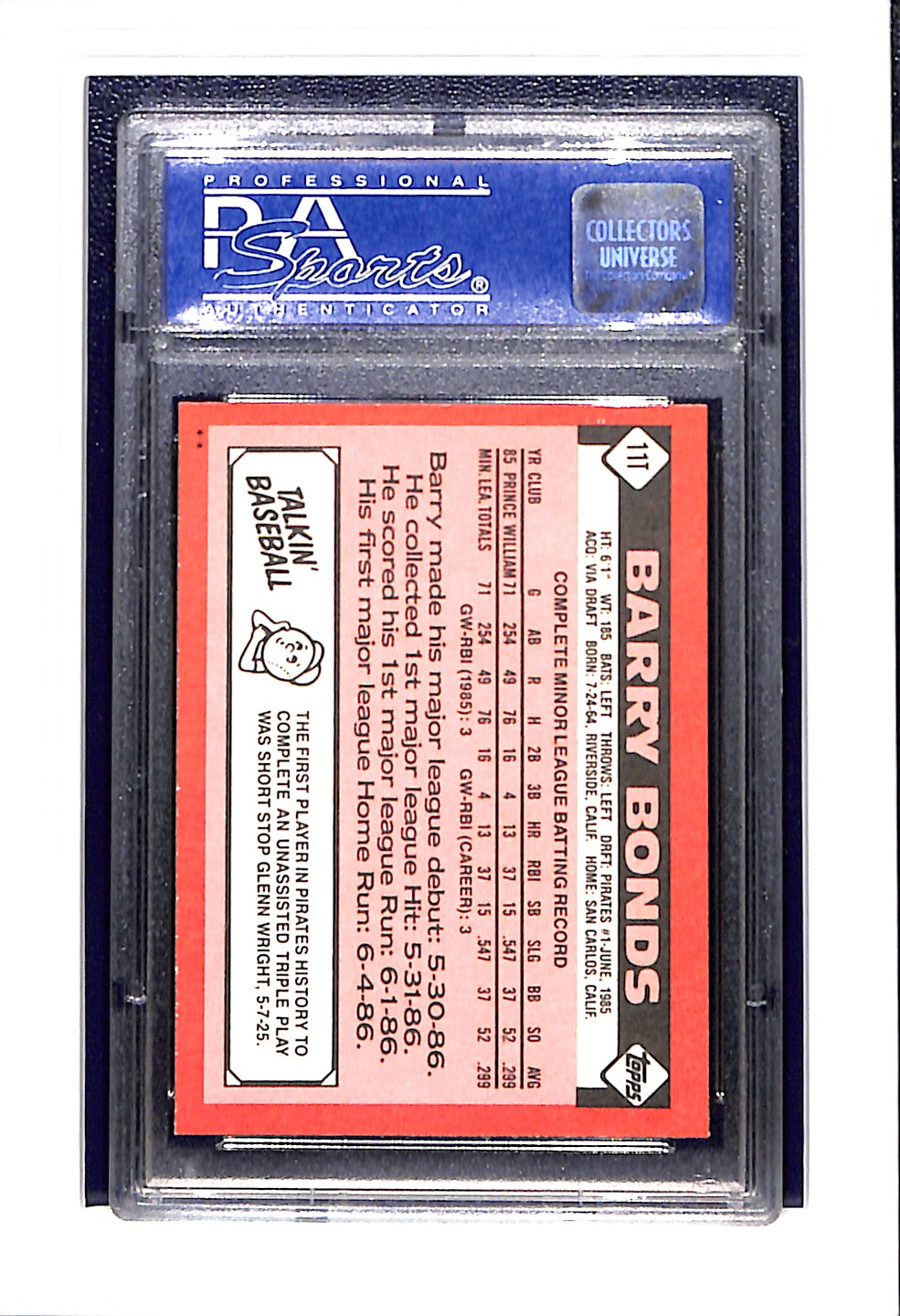 1986 Topps Traded #11T RC PSA 8