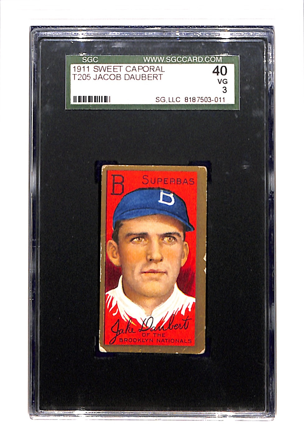 1911 T205 Jacob Daubert SGC 3 Sweet Caporal