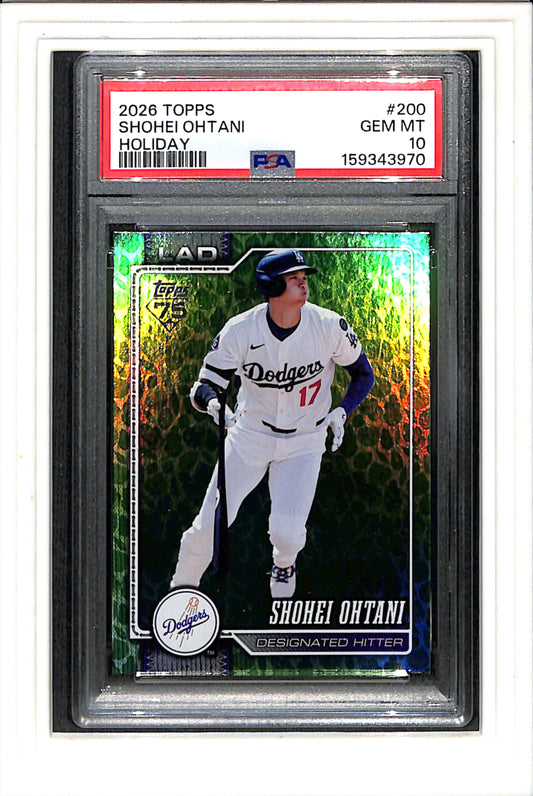2026 Topps #200 Shohei Ohtani Holiday PSA 10 SN 159343970