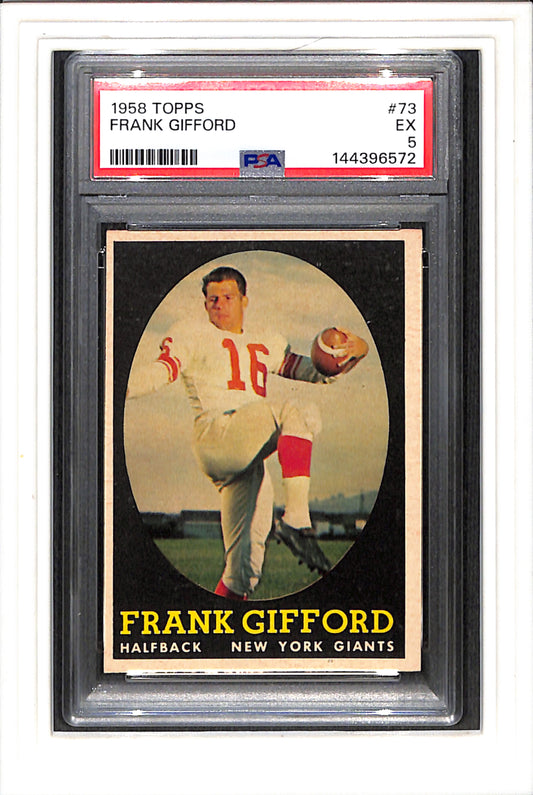 1958 Topps #73 Frank Gifford PSA 5 SN 144396572
