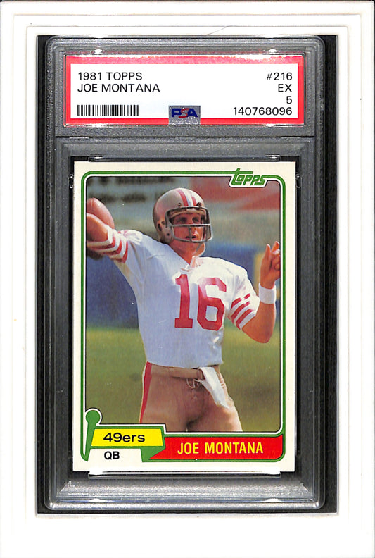 1981 Topps #216 Joe Montana Fresh Grade PSA 5 SN 140768096