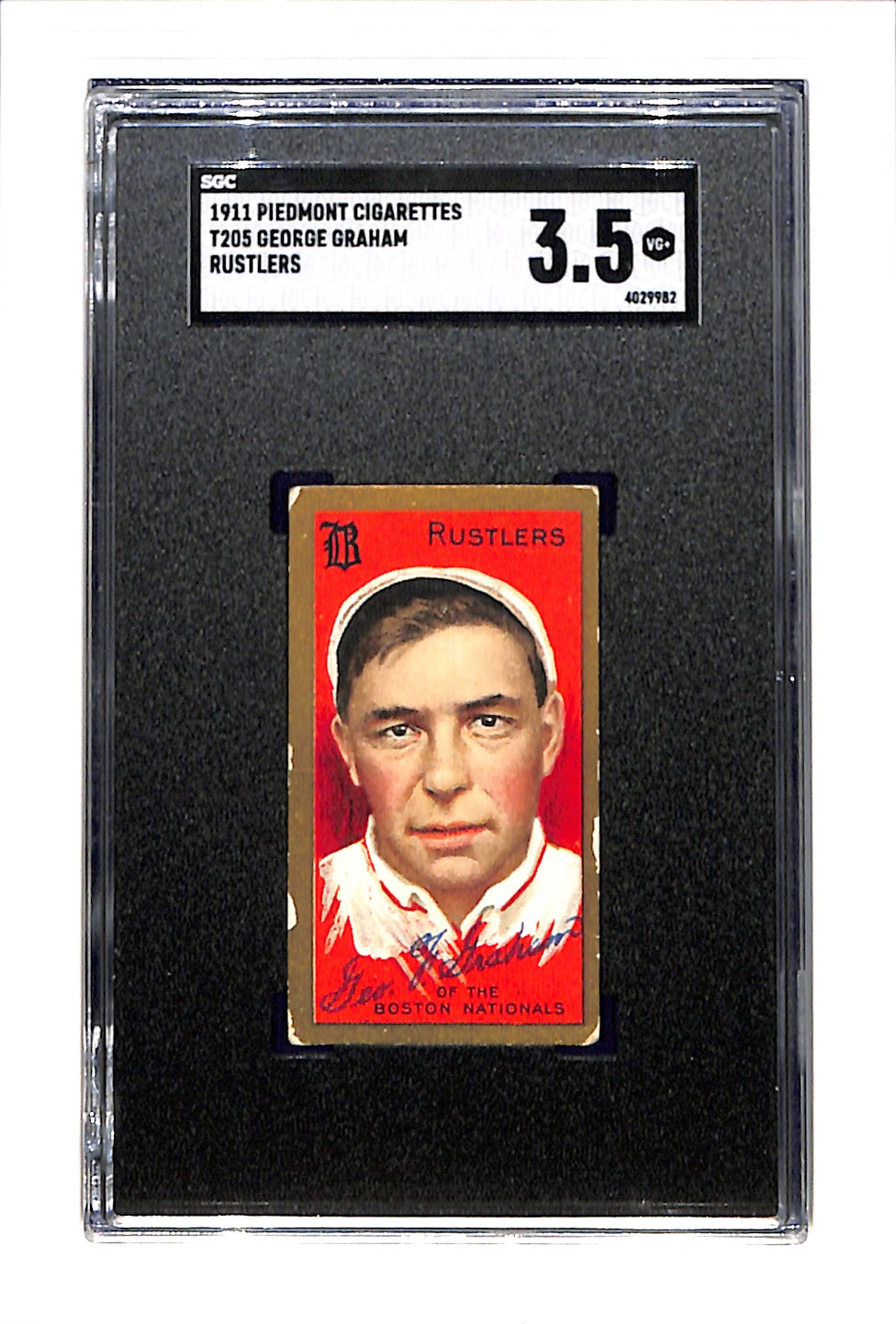 1911 T205 George Graham SGC 3.5 Rustlers Piedmont