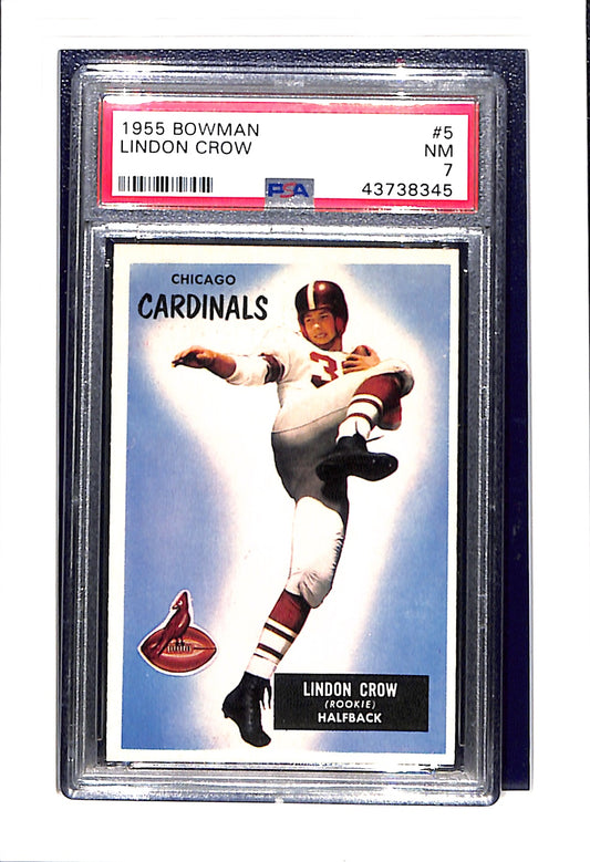 1955 Bowman #5 Lindon Crow Chicago Cardinals PSA 7
