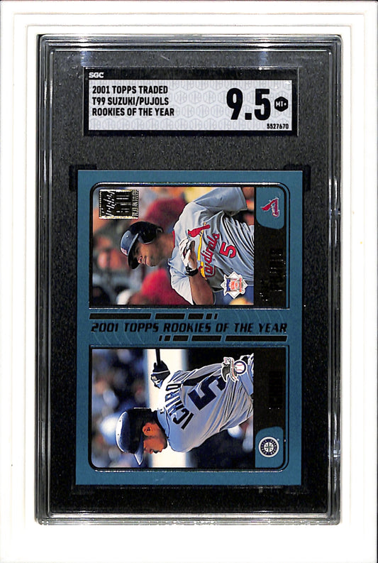 2001 Topps Traded #T99 Suzuki/Pujols Rookies Of The Year SGC 9.5 SN 5527670