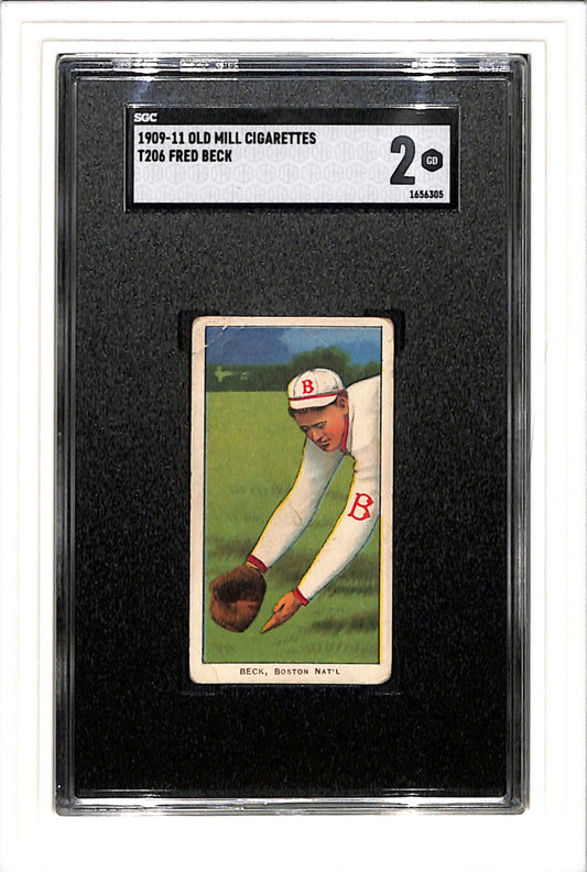 1909-1911 T206 Fred Beck Old Mill SGC 2 SN 1656305