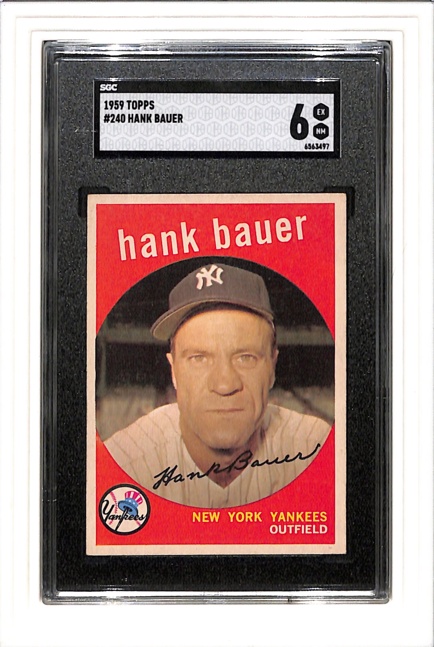 1959 Topps #240 Hank Bauer SGC 6 SN 6563497