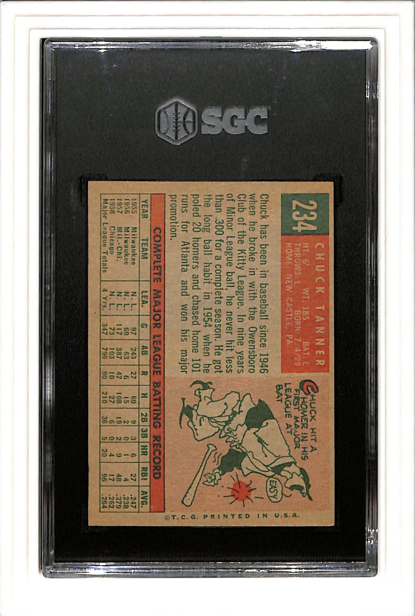 1959 Topps #234 Chuck Tanner SGC 7 SN 5528489