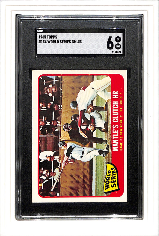 1965 Topps #134 World Series GM #3 Mantle SGC 6 SN 6154622