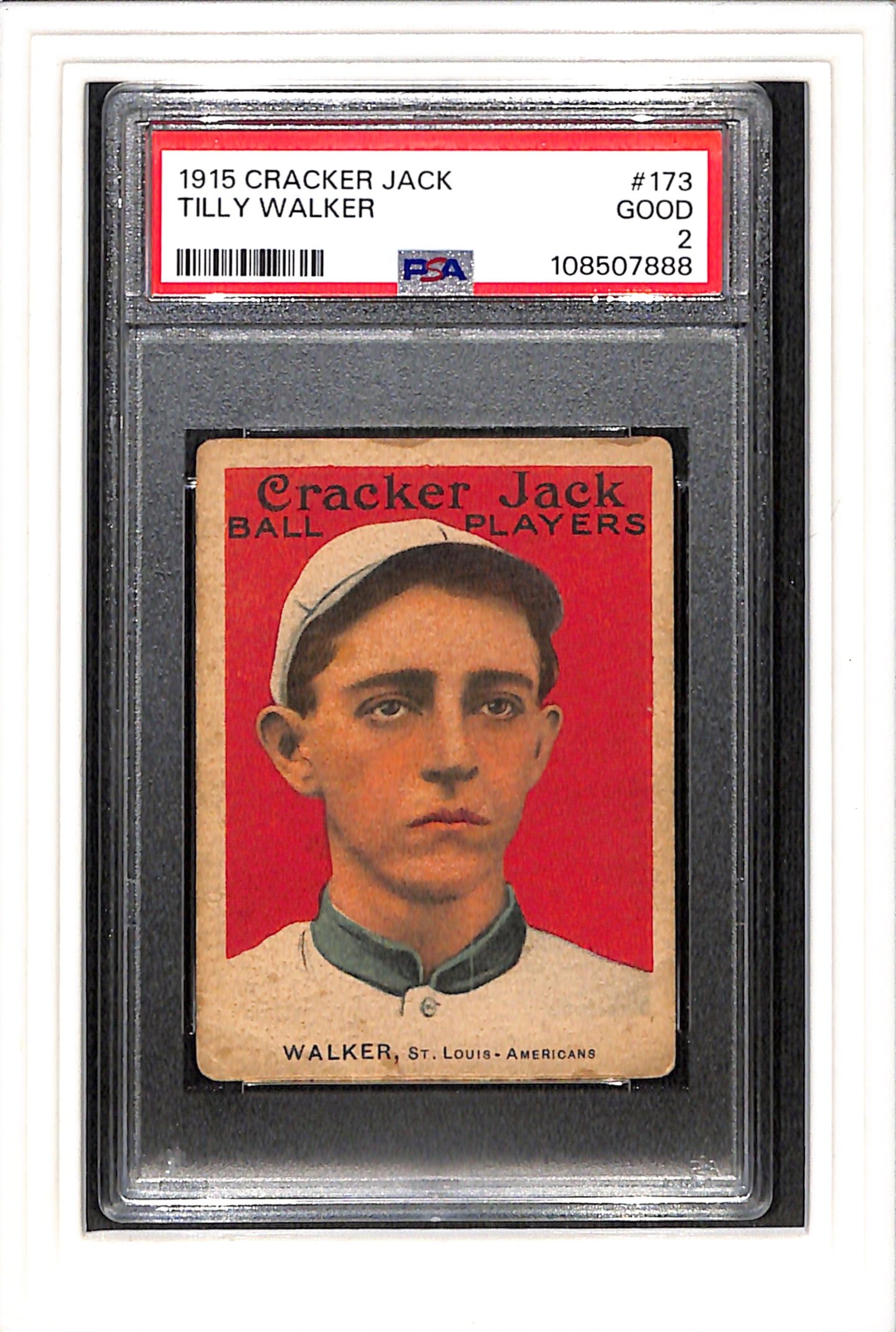 1915 Cracker Jack #173 Tilly Walker PSA 2 St Louis Americans
