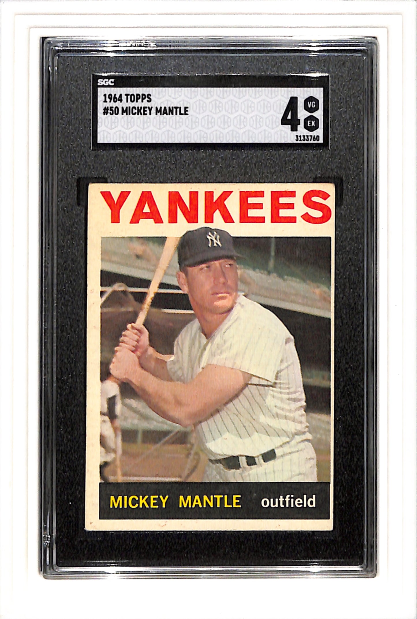 1964 Topps #50 Mickey Mantle SGC 4 SN 3133760