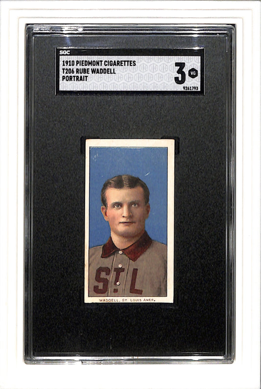 1909 T206 Rube Waddell Portrait Piedmont 350 SGC 3 SN 9261793
