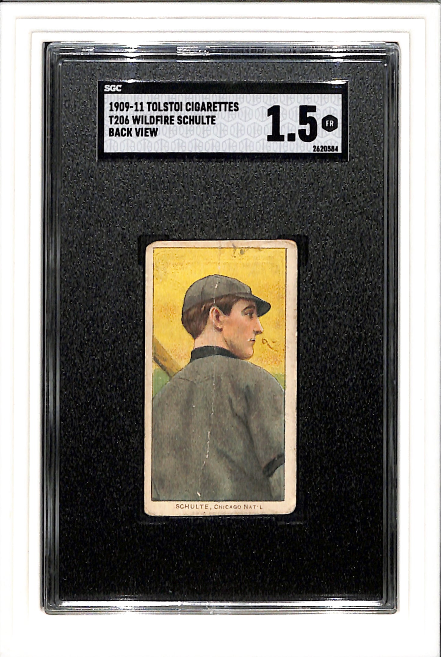1909-11 T206 Wildfire Schulte Back View Tolstoi SGC 1.5 SN 2620584