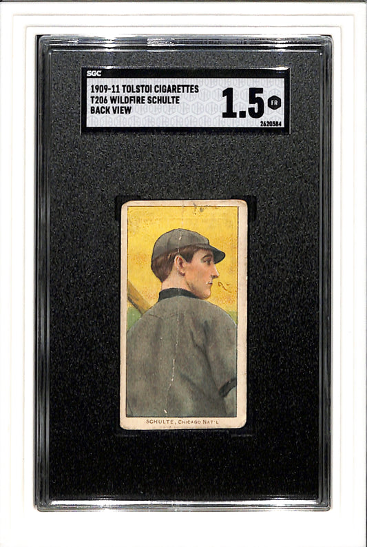 1909-11 T206 Wildfire Schulte Back View Tolstoi SGC 1.5 SN 2620584