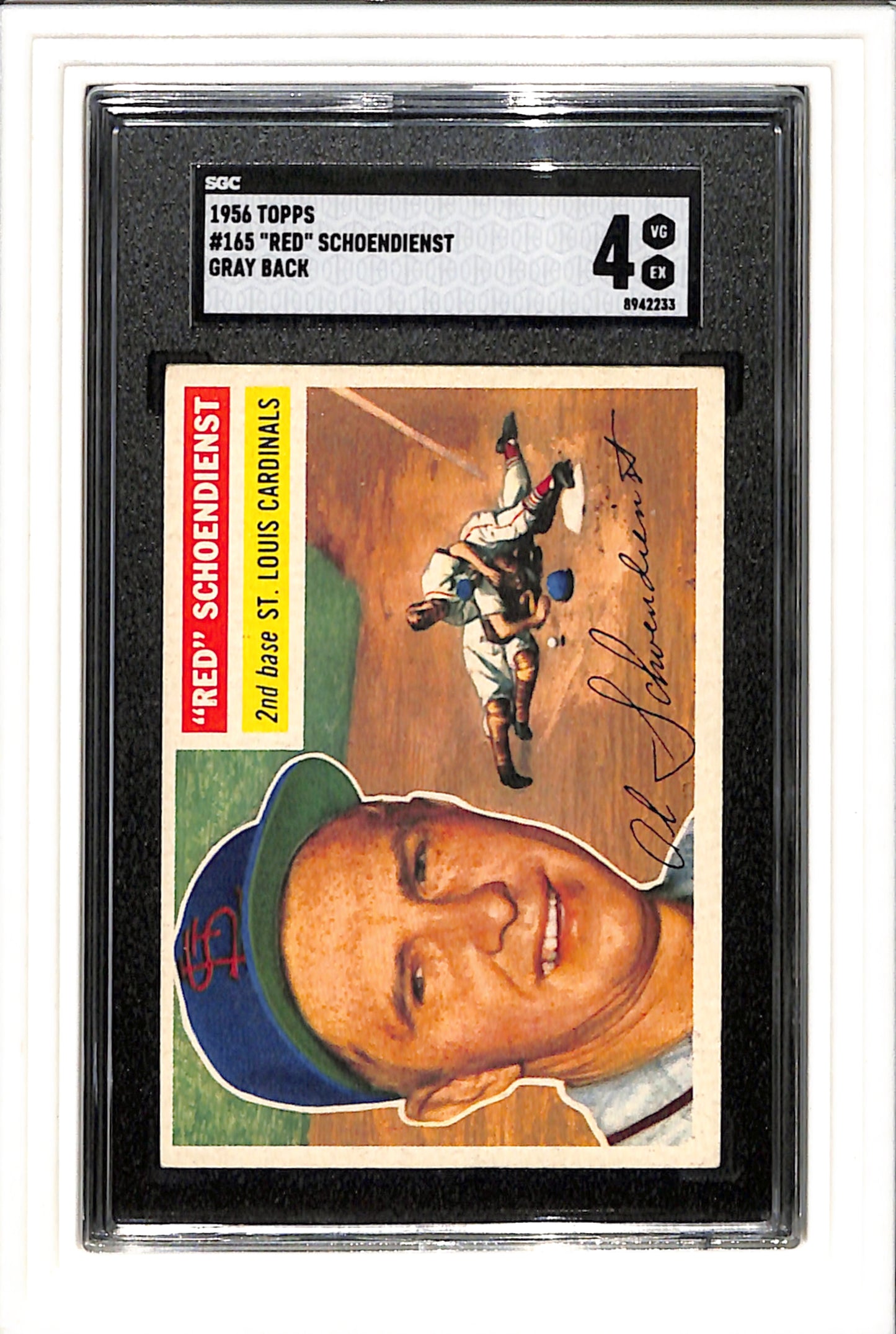 1956 Topps #165 Red Schoendienst SGC 4 SN 8942233