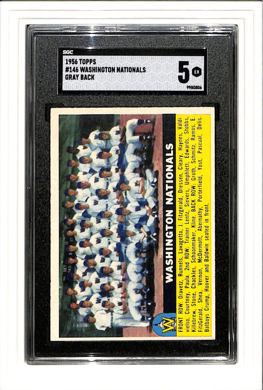 1956 Topps #146 Washington Nationals SGC 5 SN 9980806