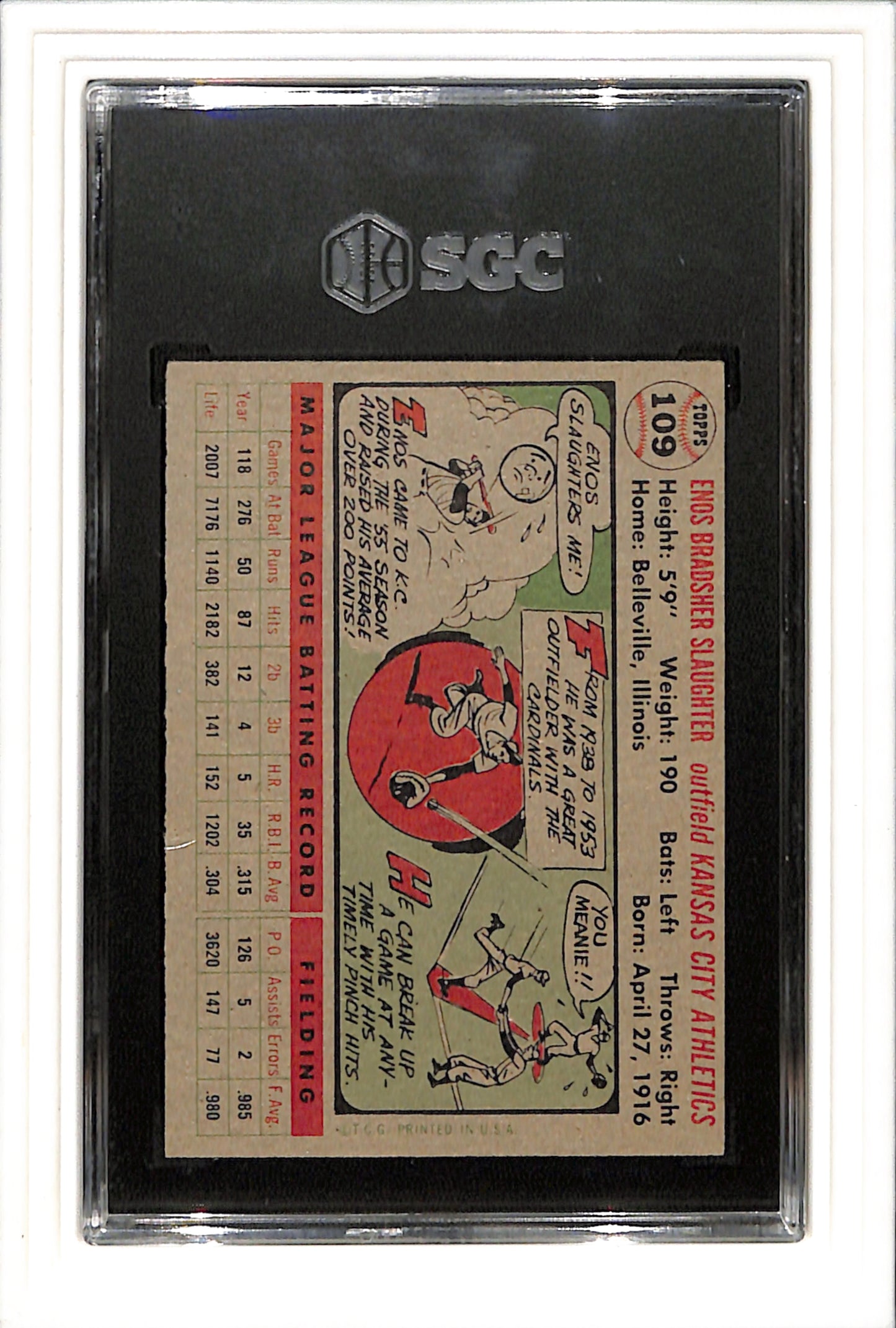 1956 Topps #253 Irv Noren SGC 4.5 SN 9408679