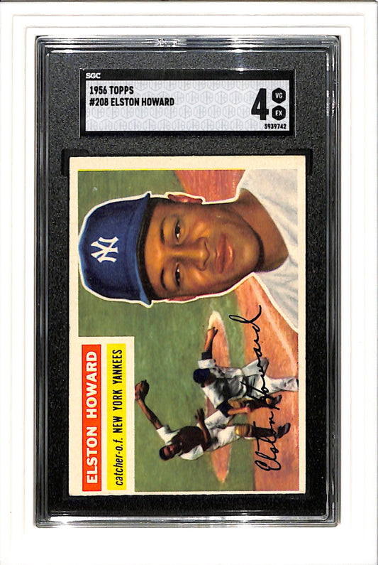1956 Topps #208 Elston Howard SGC 4 SN 5939742