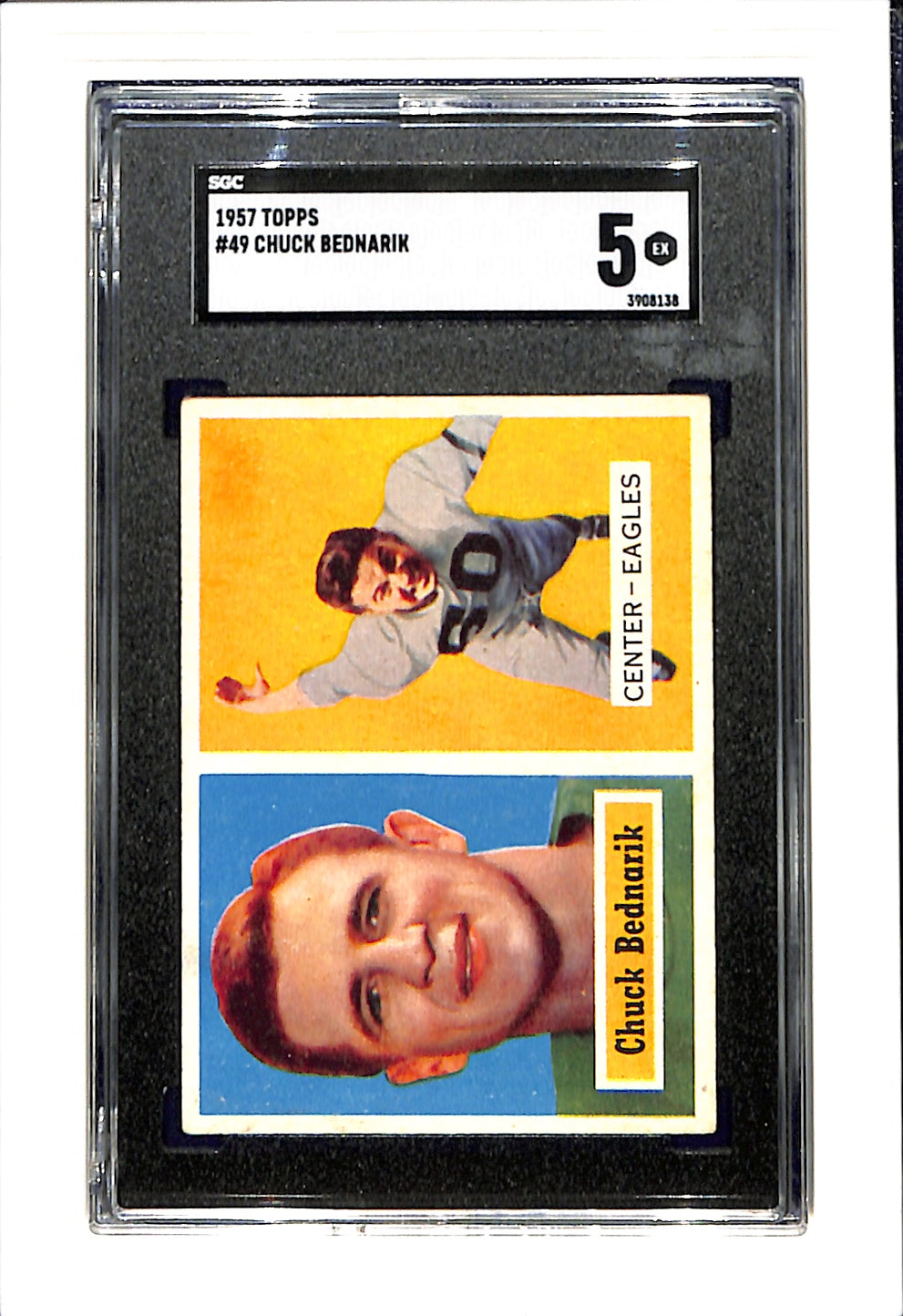 1957 Topps #49 Chuck Bednarik SGC 5 SN 3908138