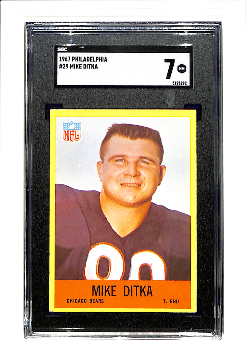1967 Philadelphia #29 Mike Ditka SGC 7 SN 5198292