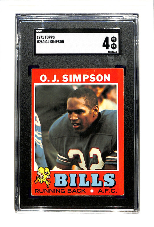 1971 Topps #260 OJ Simpson SGC 4 SN 4808038