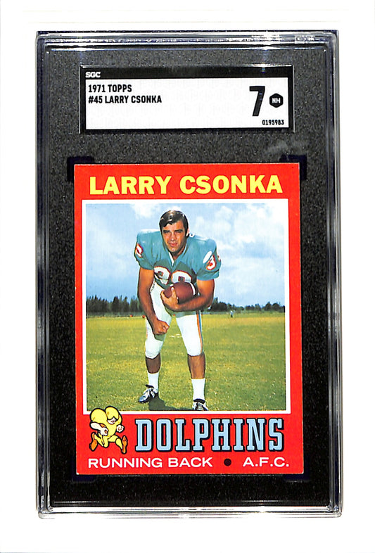 1971 Topps #45 Larry Csonka SGC 7 SN 195983