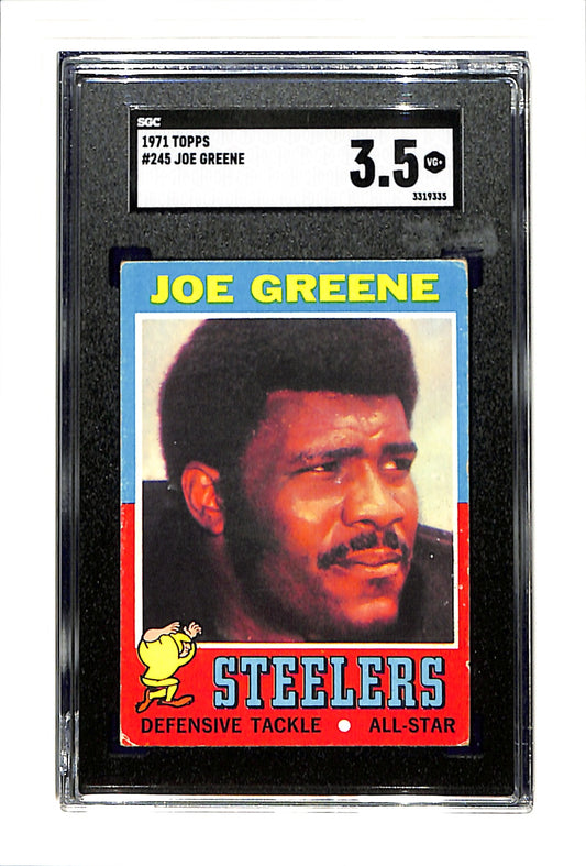 1971 Topps #245 Joe Greene RC SGC 3.5 SN 3319335