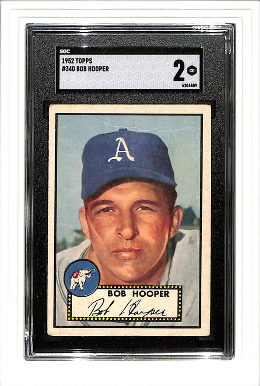 1952 Topps #340 Bob Hooper SGC 2 SN 6206889