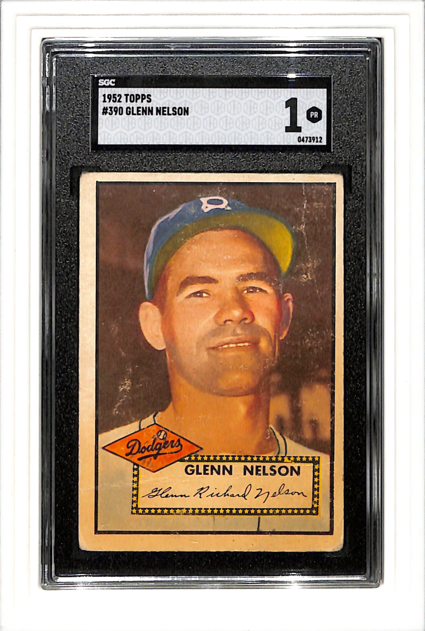 1952 Topps #390 Glenn Nelson SGC 1 SN 0473912