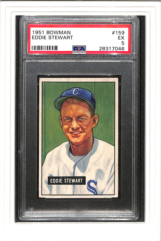 1951 Bowman #159 Eddie Stewart PSA 5 SN 28317046