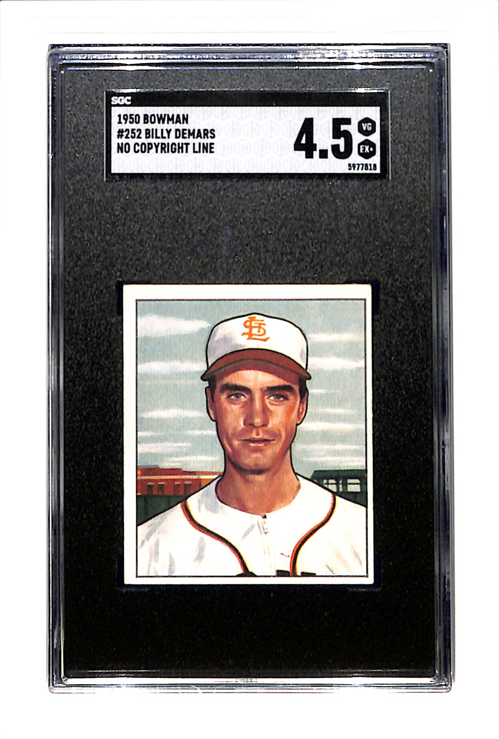 1950 Bowman #252 Billy DeMars SGC 4.5 No Copyright
